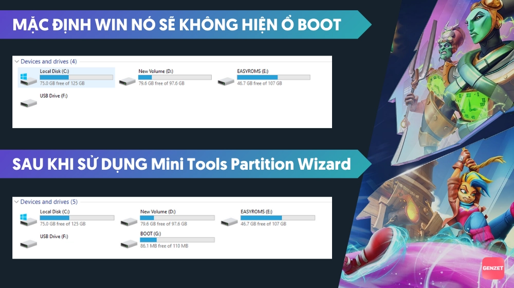 Hiển thị phân vùng ẩn bằng MiniTool Partition Wizard