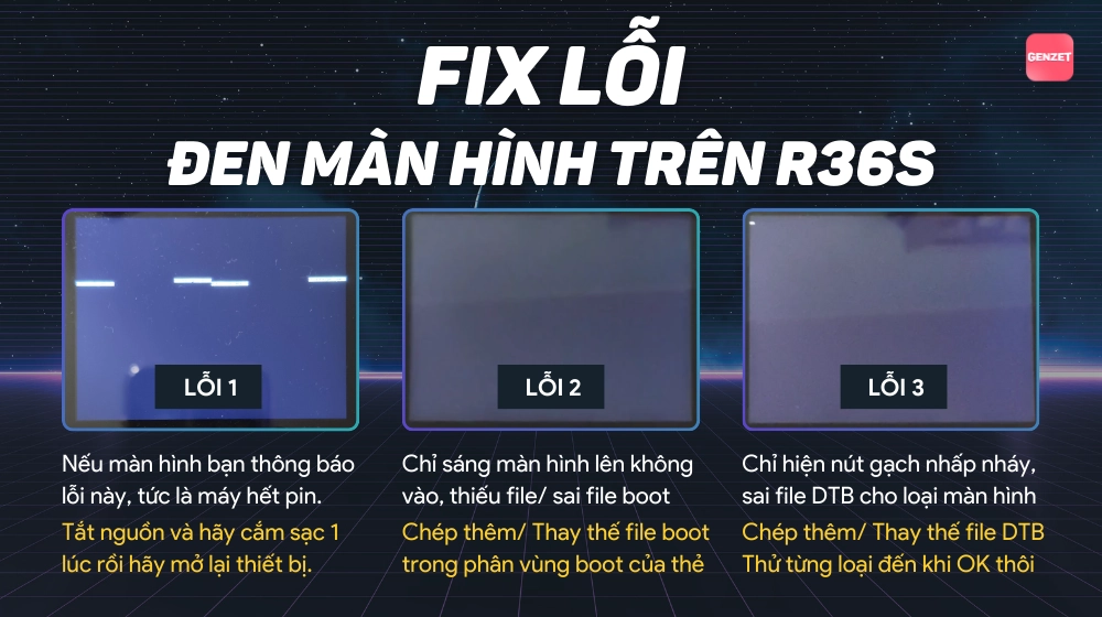 Lỗi đen màn hình R36s